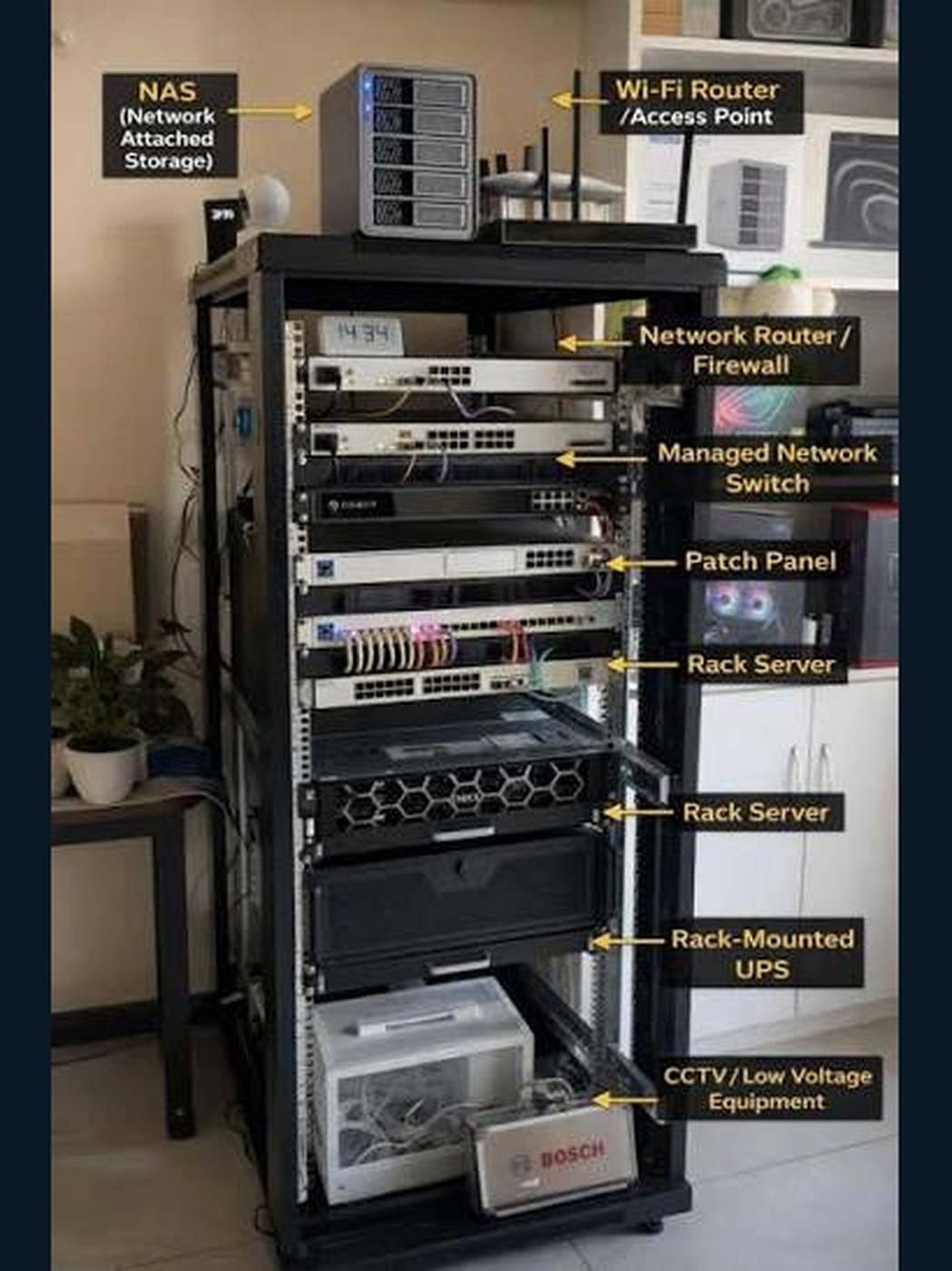 One rack, parts named